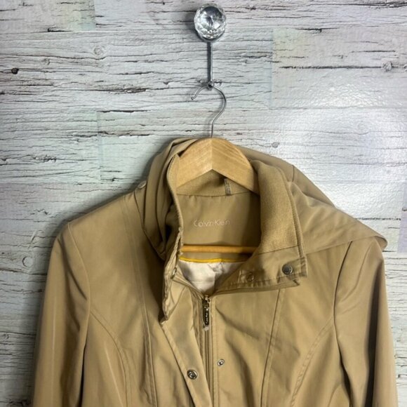 Calvin Klein Women Coat Jacket Coats Beige Sz xs tan hooded - Picture 4 of 7